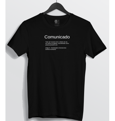 Camiseta Comunicado Art, 6 Direitos Humanos